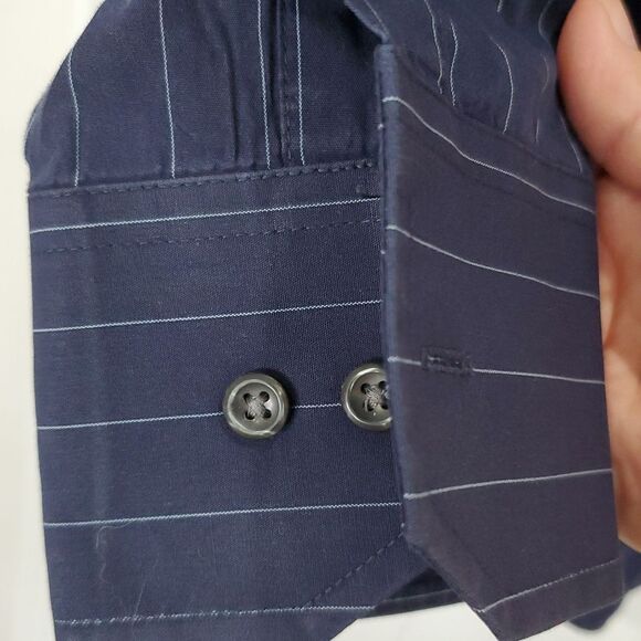 Donald Trump Signature Collection Long Sleeve Pinstripe Button Up Shirt,  16 1/2 - Picture 5 of 6
